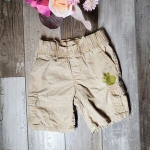 Gymboree Prepstar Pup Line Boys Size 2T Beige Tan Pull-On Casual Cargo Shorts